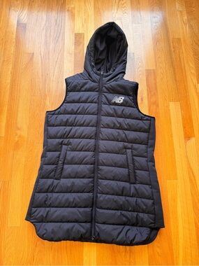 New Balance Hooded Puffer Vest Black Size L